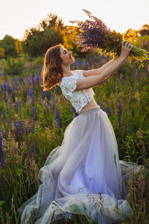 Abito Bianco Azzurro